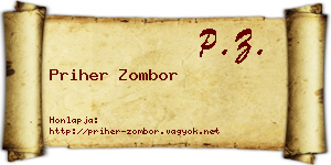 Priher Zombor névjegykártya